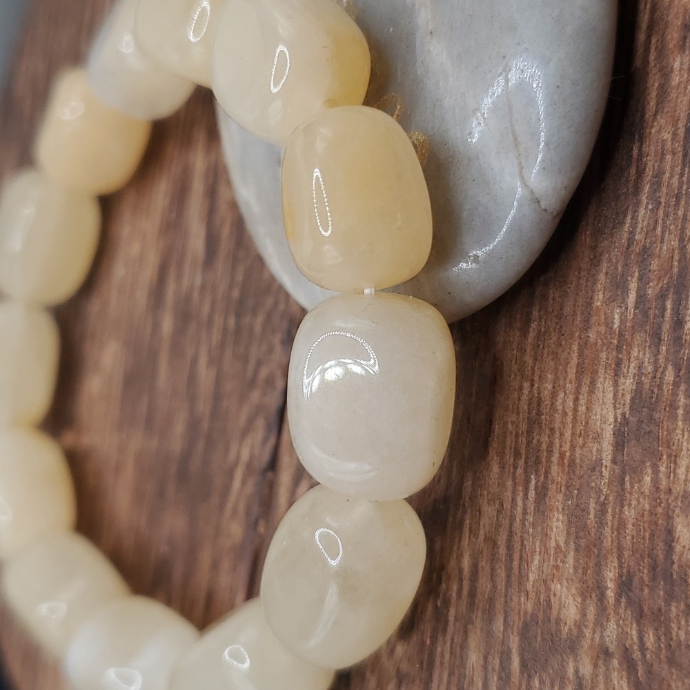 Yellow honey calcite precious stone‎ bracelet B3109 - Picture 2 of 2